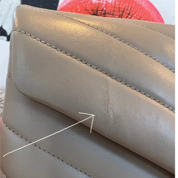 SAINT LAURENT Monogram Loulou Quilted Small Beige Leather Shoulder Bag - Picture 5 of 13